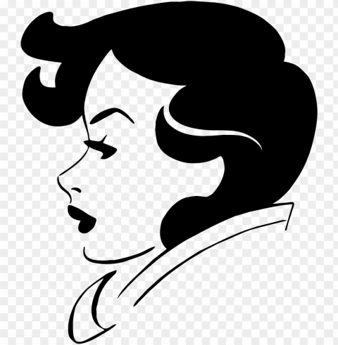 women clipart profile - retro profile Isolated Artwork on Transparent PNG