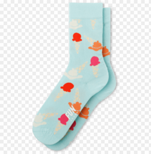 Womens Ice Cream Dessert Socks - Ice Cream Isolated Character In Transparent Background PNG