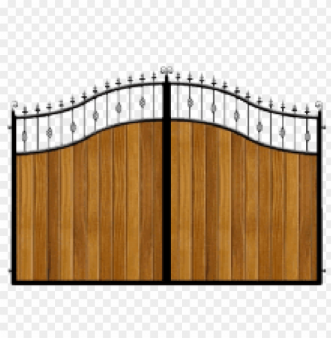 wood and metal driveway gate Transparent PNG photos for projects