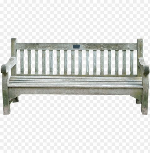 wooden bench PNG with clear overlay