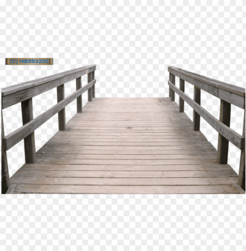 wooden bridge - wood pier Transparent PNG Isolated Item