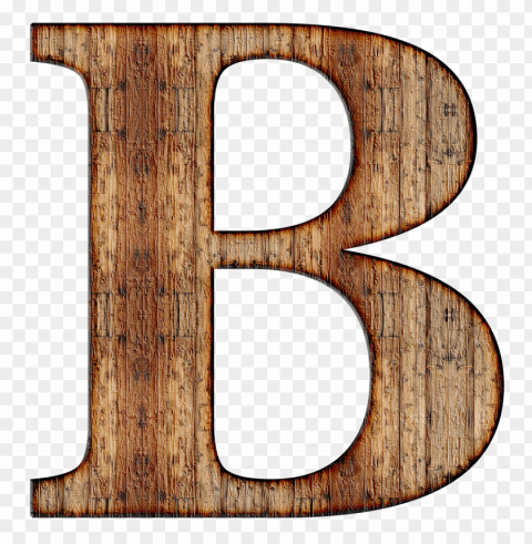 wooden capital letter b PNG Graphic Isolated on Clear Background Detail