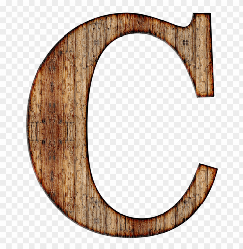 wooden capital letter c PNG Graphic Isolated on Transparent Background
