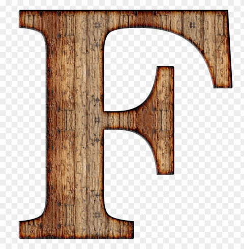 wooden capital letter f PNG isolated
