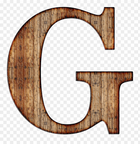 wooden capital letter g PNG Isolated Design Element with Clarity