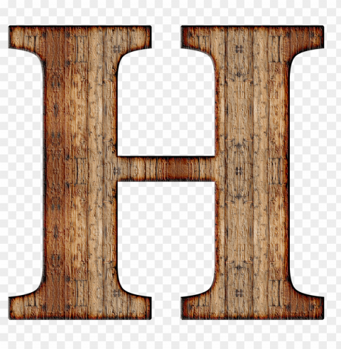 wooden capital letter h PNG Isolated Illustration with Clarity