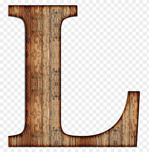 wooden capital letter l PNG Isolated Object with Clear Transparency