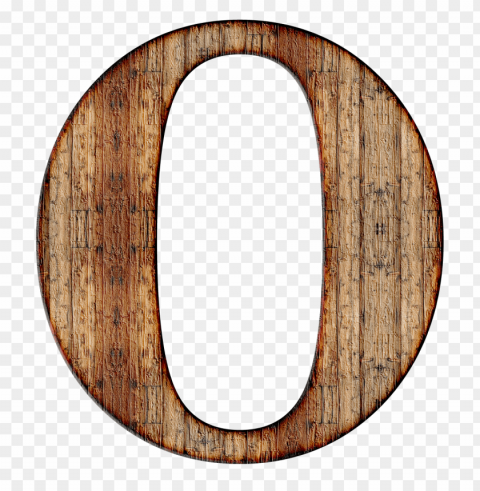 wooden capital letter o PNG no background free