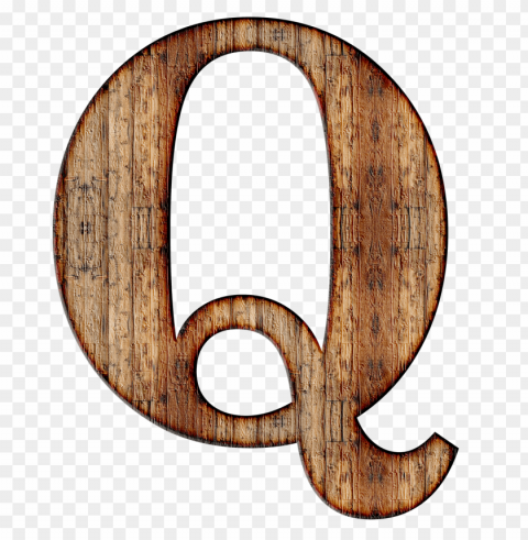 wooden capital letter q PNG Object Isolated with Transparency