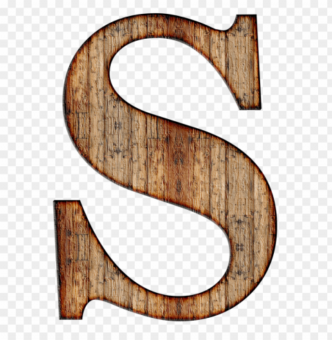 wooden capital letter s PNG photo with transparency