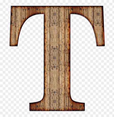 wooden capital letter t PNG photo without watermark