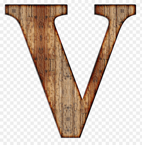 wooden capital letter v PNG pictures with no backdrop needed
