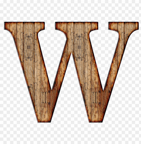 wooden capital letter w PNG transparency images