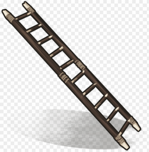 wooden ladder icon - short and tall ladder Transparent PNG Isolated Subject Matter