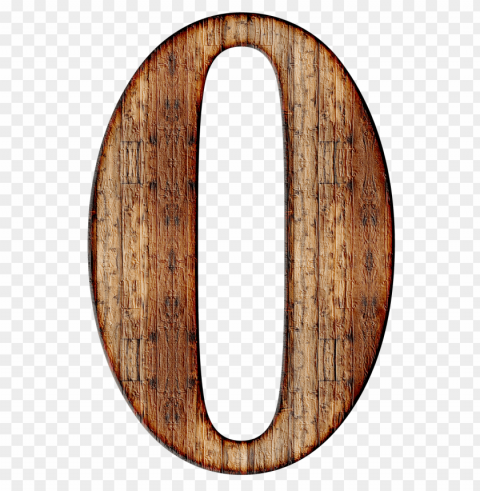 wooden number 0 Transparent background PNG stock