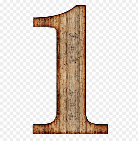 Wooden Number 1 Transparent Background PNG Stockpile Assortment