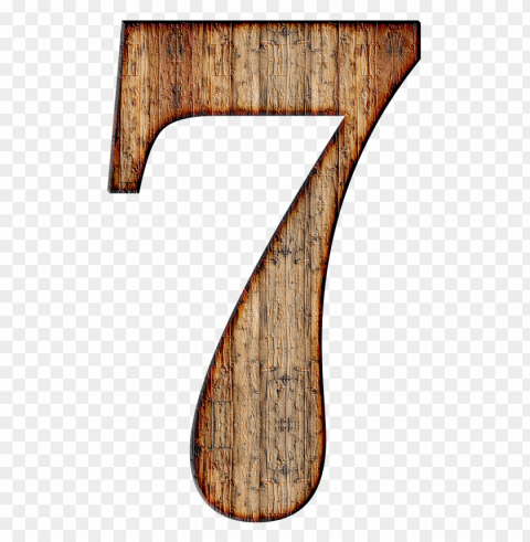 Wooden Number 7 Transparent Image