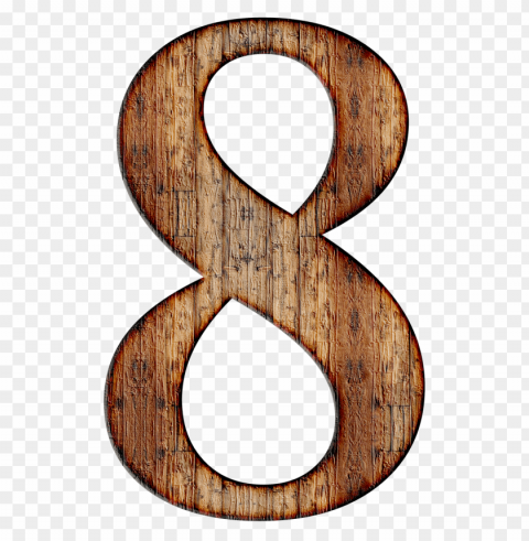 Wooden Number 8 Transparent Pics