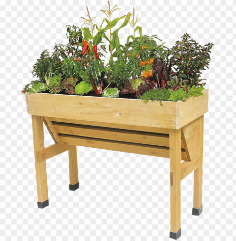 wooden outdoor planter stand PNG with no cost