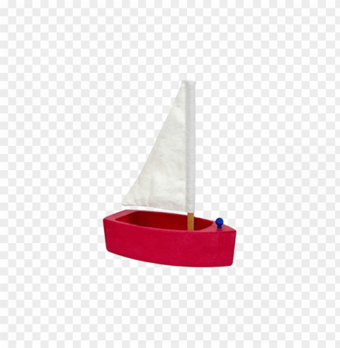 wooden sail boat - toy sailboat Isolated Character on Transparent PNG