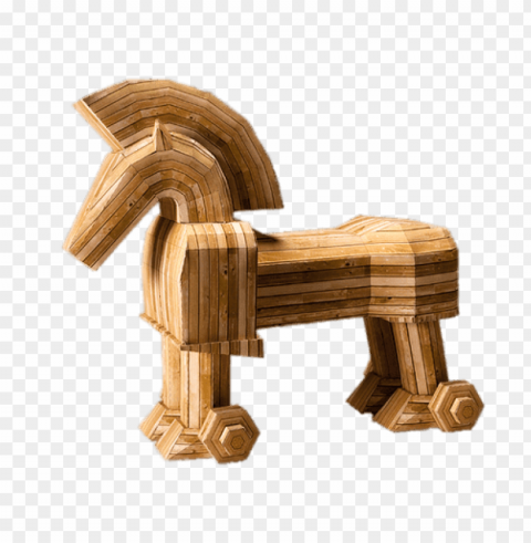 wooden trojan horse Clean Background Isolated PNG Graphic