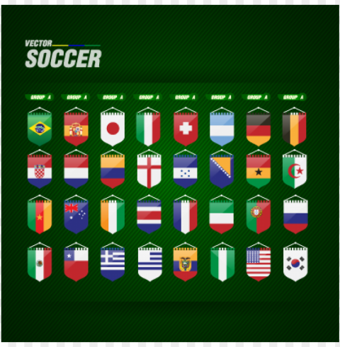 world cup flags vector PNG images with transparent elements