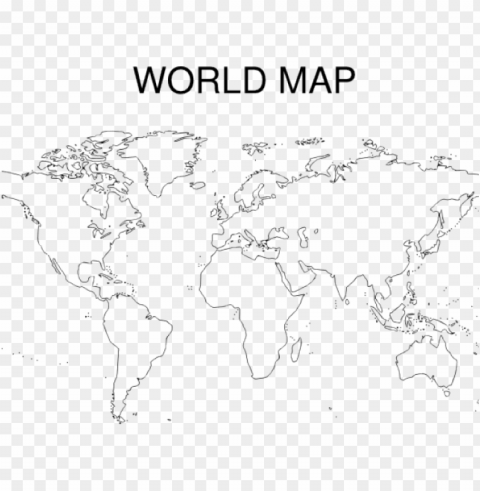 world map clipart dark outline world - high quality printable world map outline PNG transparent elements compilation