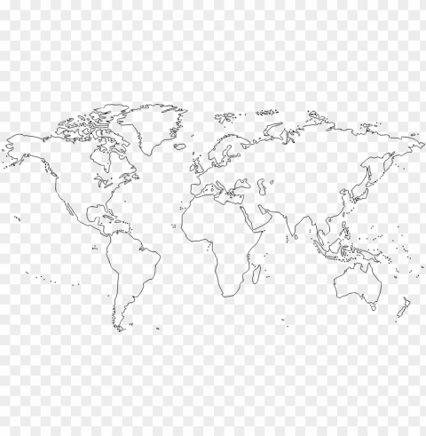 world map graphic free library - world map outline Transparent Background Isolated PNG Item