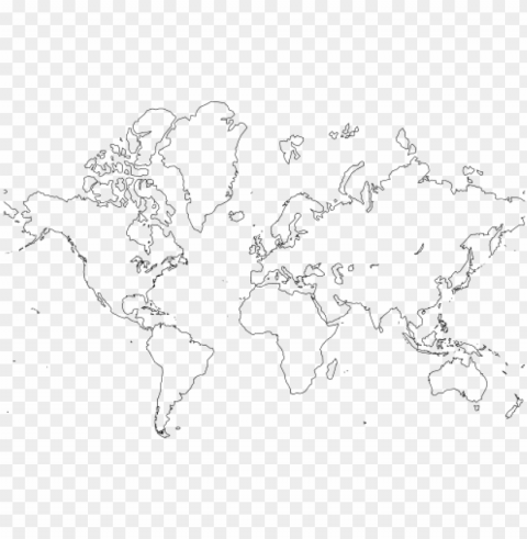 world map outline amazing race party - world map black and white outline printable HighResolution PNG Isolated Illustration