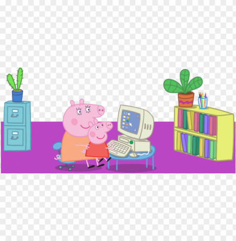 world of peppa pig - peppa pig peppa pig's family computer Transparent PNG images pack