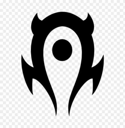 world of warcraft horde black vector logo free Transparent PNG Isolated Object Design