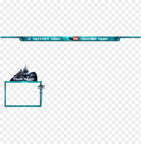 world of warcraft lich king themed overlay by kaffemlg - webcam frame twitch PNG files with transparent backdrop complete bundle