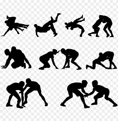 Wrestling Silhouette Download Image - Wrestling Silhouettes Isolated Character In Transparent PNG Format