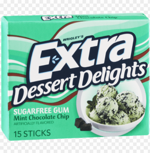 wrigley's extra dessert delights mint chocolate chip - extra mint chocolate chip gum Free PNG