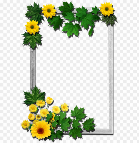 written by dreamland in frames rectangular-flowers - yellow flower frame Clear PNG pictures package