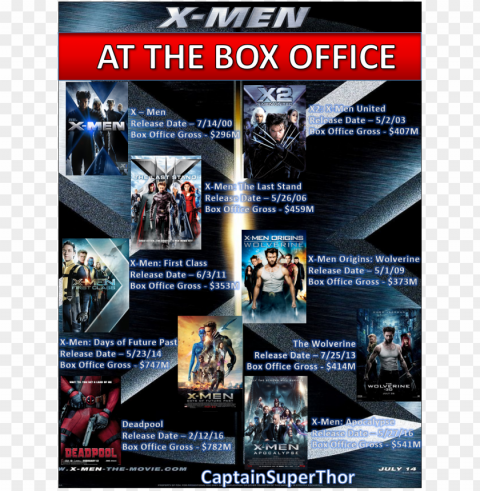 x-men at the box office PNG Graphic Isolated on Transparent Background