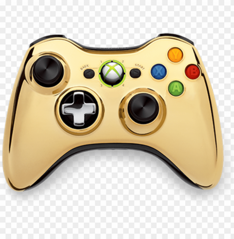 xbox 360 gold controller - gold chrome xbox 360 controller HighQuality PNG Isolated on Transparent Background