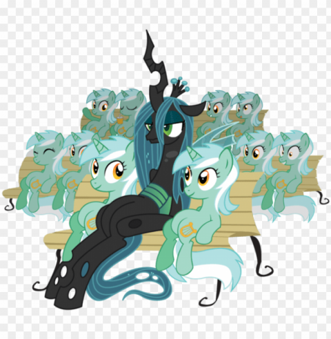 xkappax bench changeling derp lyra heartstrings - we love fine shirt template Transparent PNG Isolated Illustration