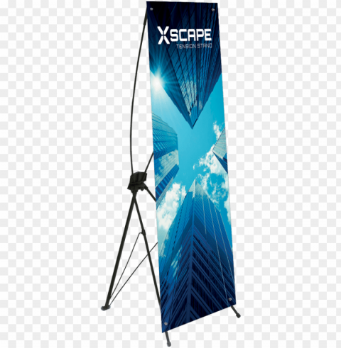 xscape tension exhibition banner stand PNG Illustration Isolated on Transparent Backdrop