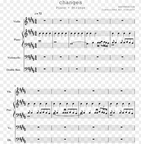 xxxtentacion sheet music for piano contrabass download - changes by x piano sheet music Isolated Character in Transparent PNG Format