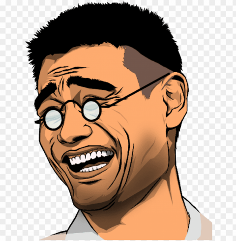 yao ming meme - asian guy meme laughing black and white 2-piece dual PNG images with cutout