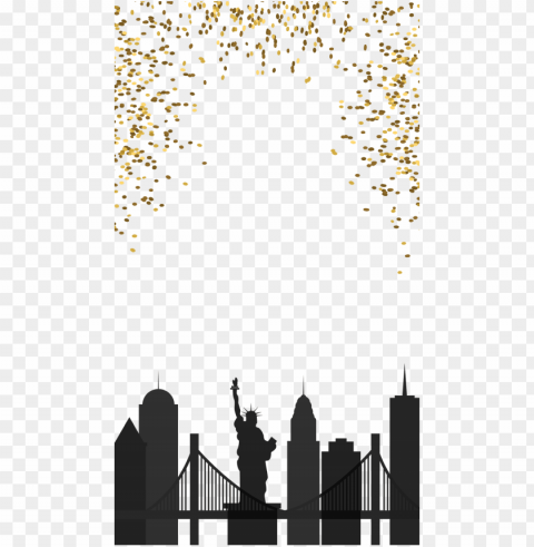 yc skyline silhouette - snapchat city filter PNG transparent elements complete package