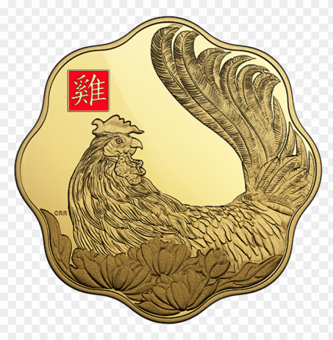 year of the rooster pure gold coin PNG images for merchandise