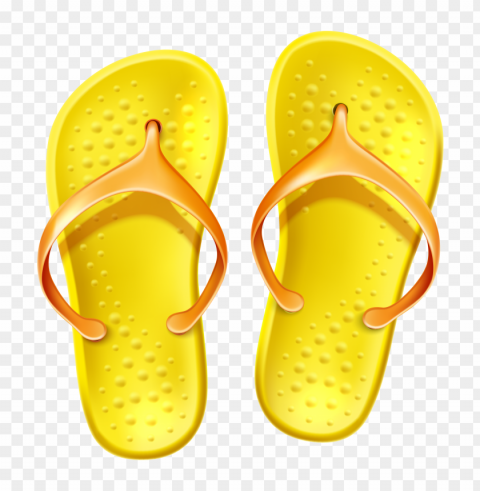 Yellow flip flops beach footwear realistic slippers PNG transparent photos extensive collection