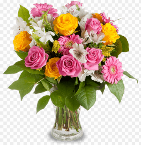 yellow and pink roses - mothers day flowers 2018 PNG with transparent background free