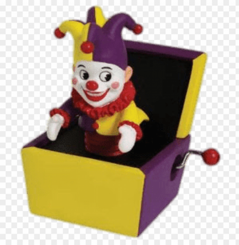 yellow and purple jack in a box Isolated Element on Transparent PNG