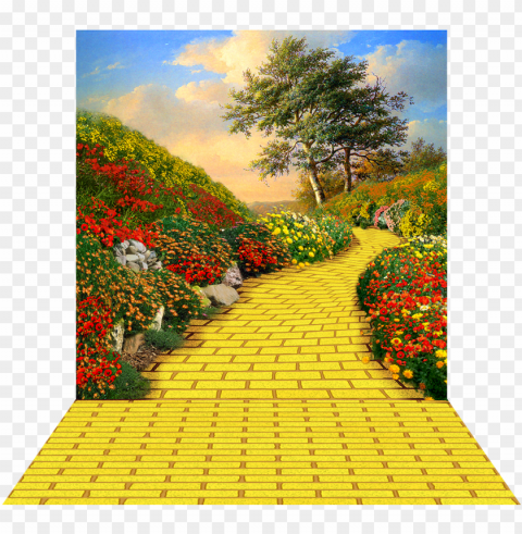 yellow brick road photo backdrop - yellow brick road art Transparent PNG images complete library