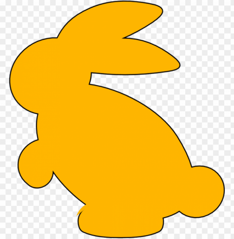 yellow bunny silhouette clip art - cute cartoon yellow rabbits PNG Graphic Isolated on Clear Backdrop