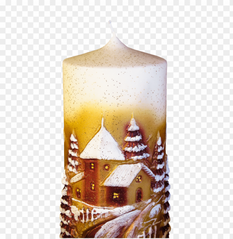 yellow christmas candle CleanCut Background Isolated PNG Graphic