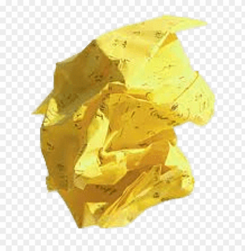 Yellow Crumpled Paper PNG Graphics With Clear Alpha Channel Collection